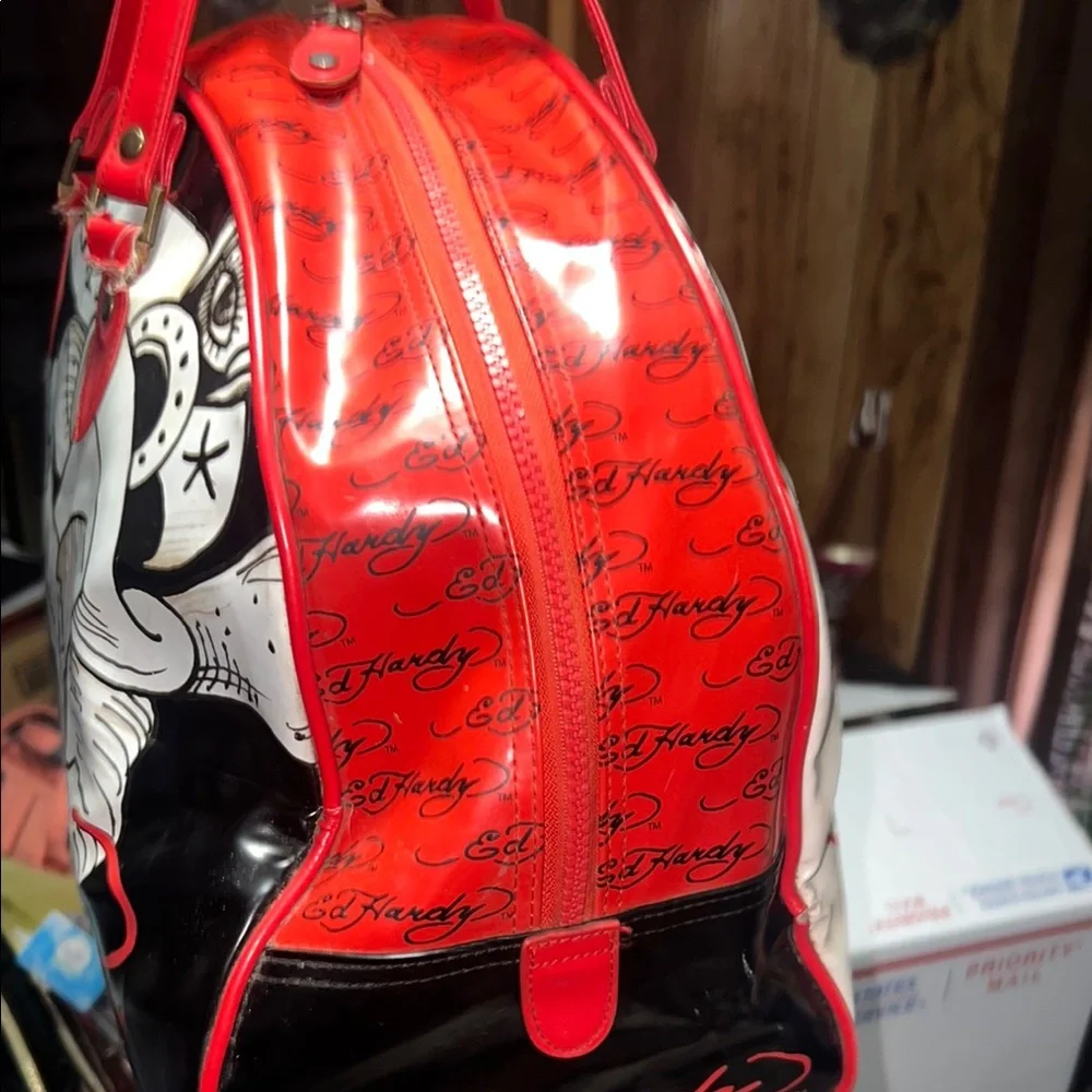 Ed Hardy White and Red Tattoo-Inspired Tote - Picture 6 of 8